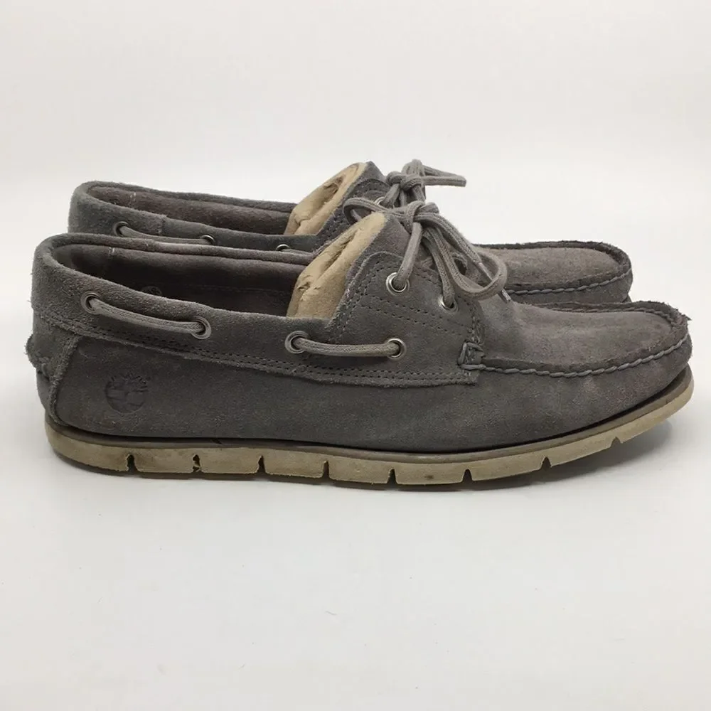 Timberland Gray Suede Boat Shoes Loafers with SensorFlex Technology size 9